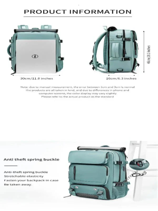 Avelena | TRAVELMAX Pack – Großer wasserdichter Rucksack mit USB-Ladeanschluss