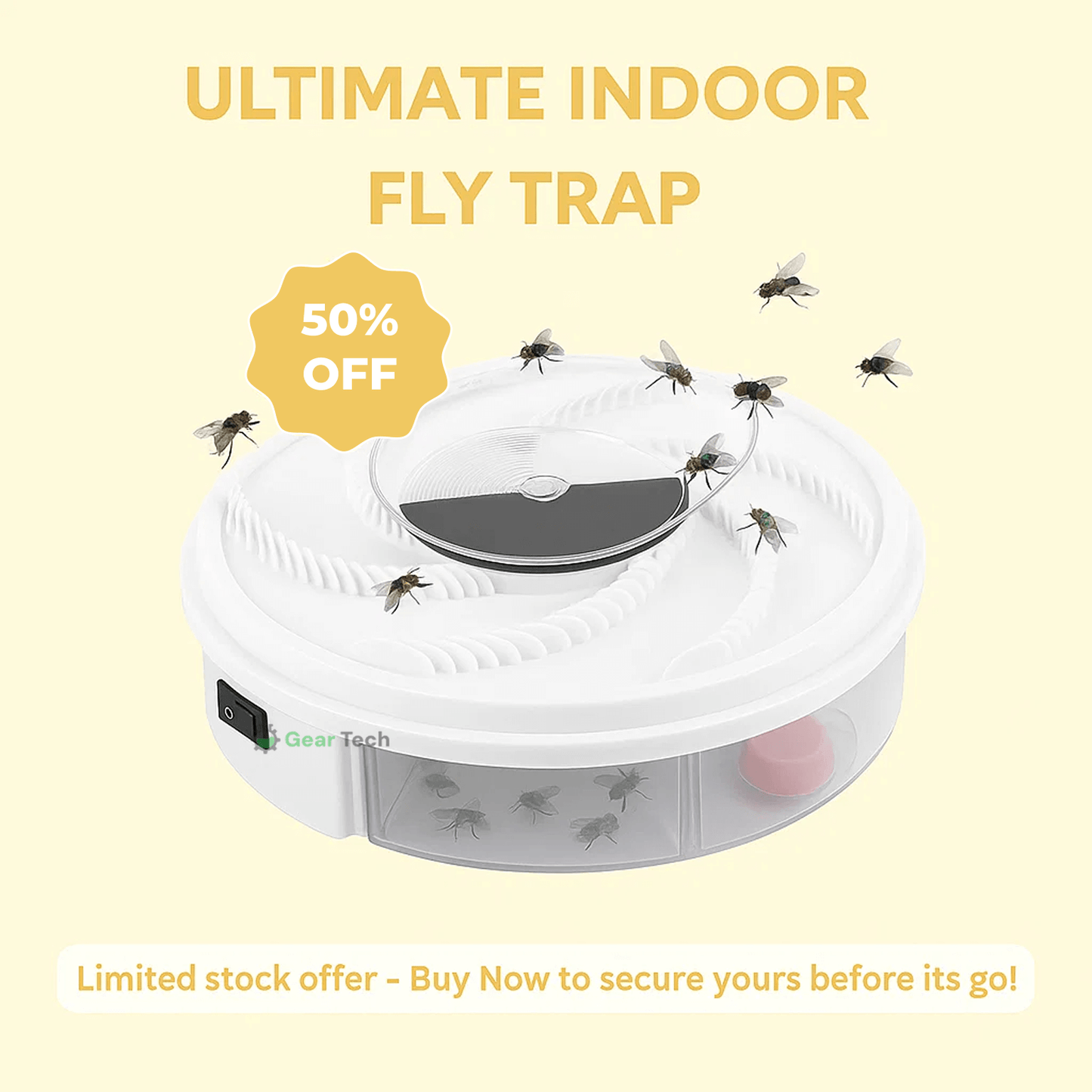 Avelena | USB Silent Fly Trap | Environmentally friendly, non-toxic and effective for indoor and outdoor use