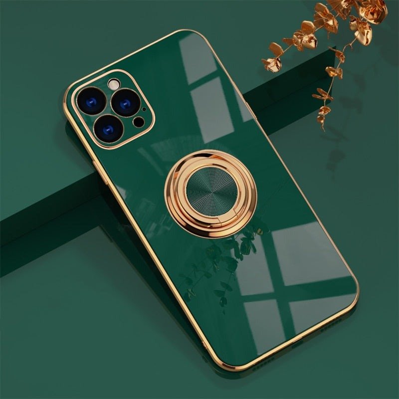 Avelena | iPhone Hülle mit Metallständer Ring