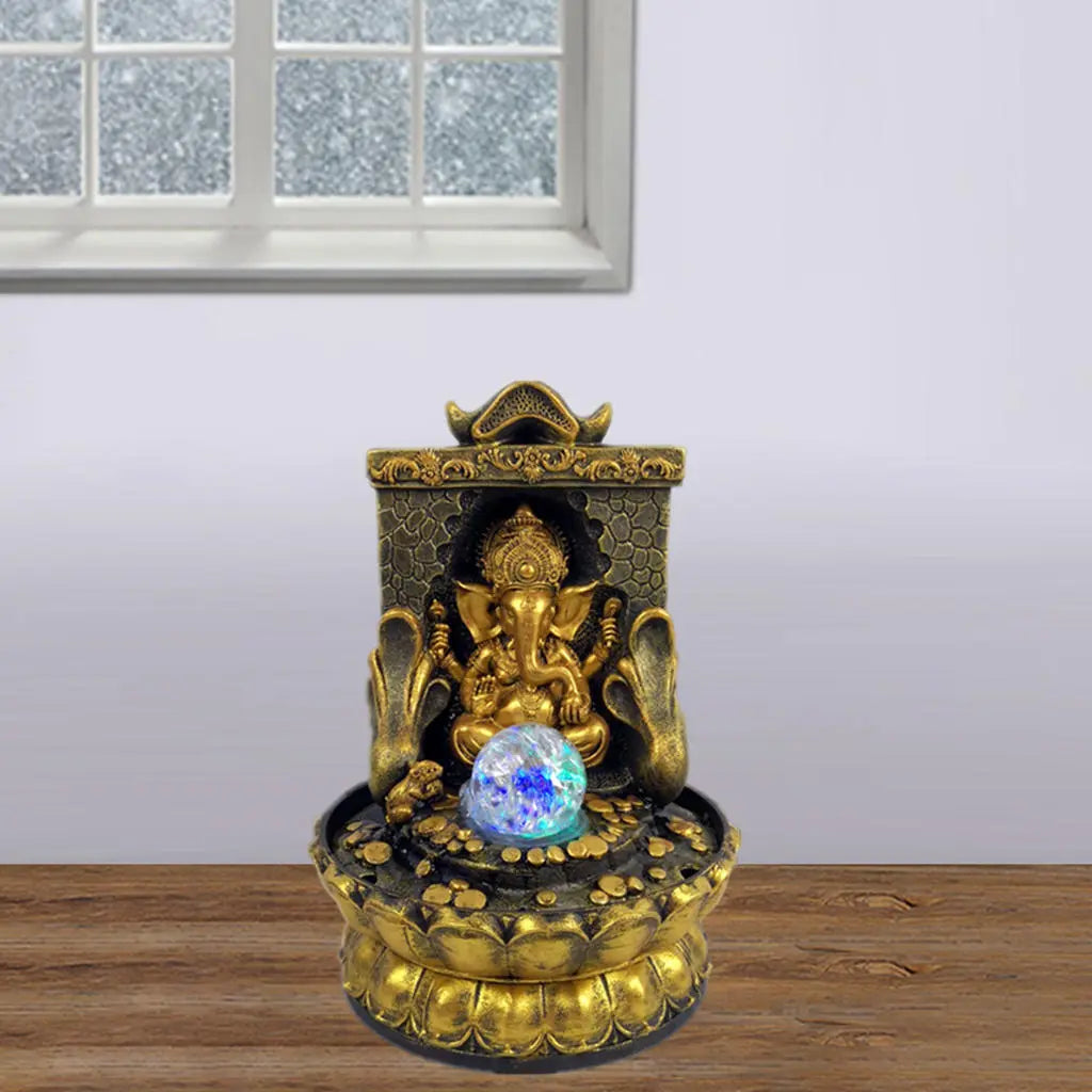 Avelena | Atemberaubende Ganesha-Statue mit LED-Innen-Wasserquelle