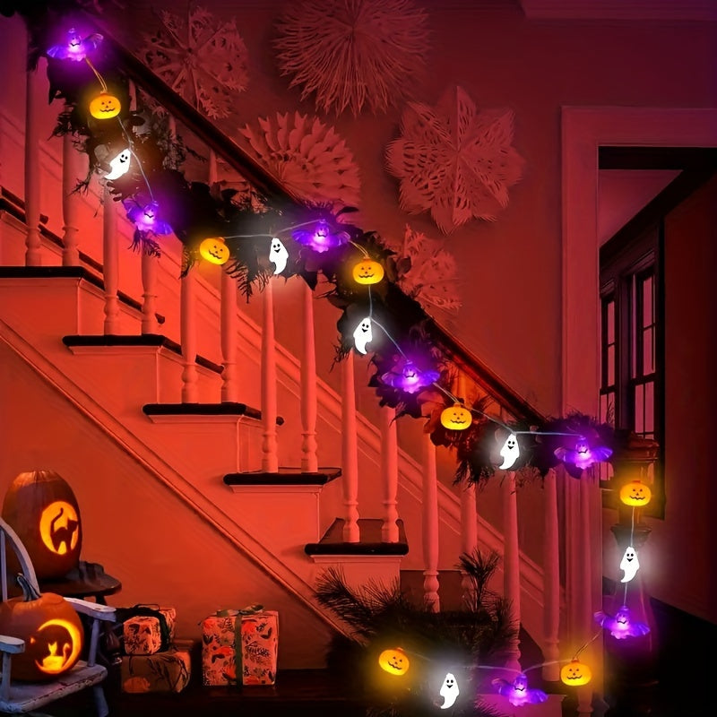 Avelena | Spooky Halloween Lichterkette – Batteriegespeistes Kürbisdesign