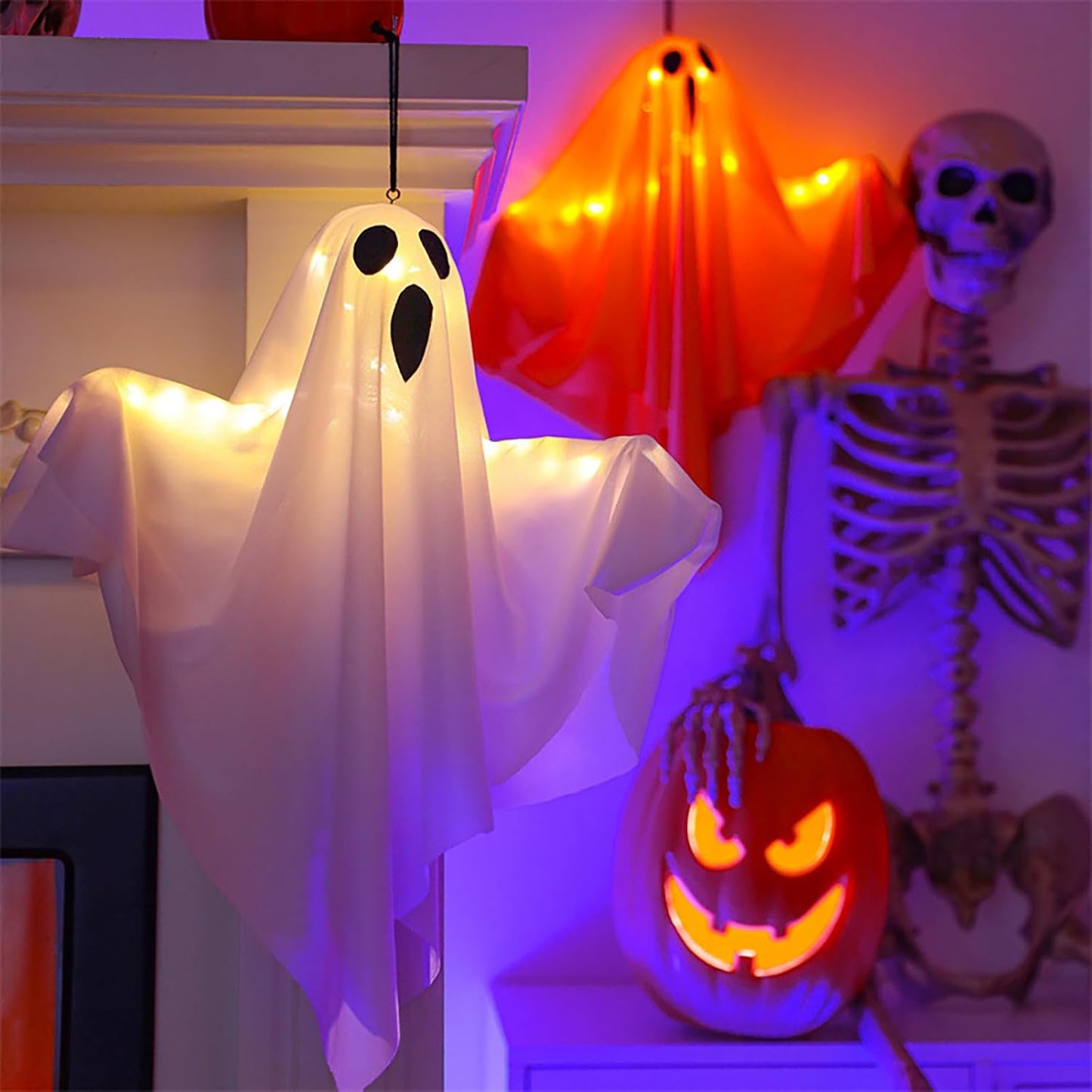 Avelena | Spooky Halloween Stoffgeist Hängeleuchten für Partyschmuck