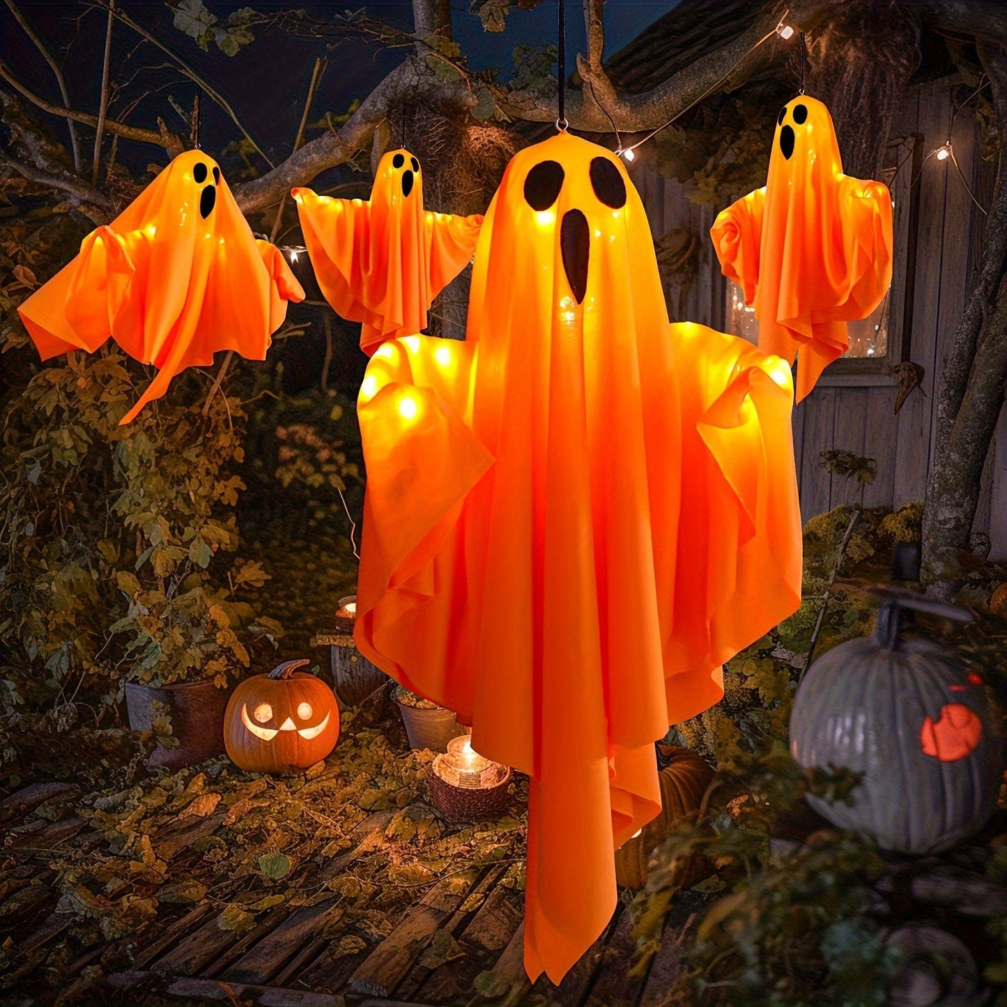 Avelena | Spooky Halloween Stoffgeist Hängeleuchten für Partyschmuck