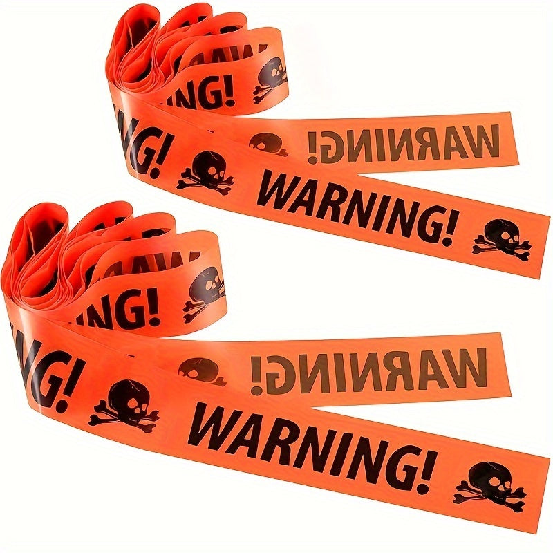 Avelena | Spooky Halloween Schädelsbanner – Plastik Warnband Dekoration