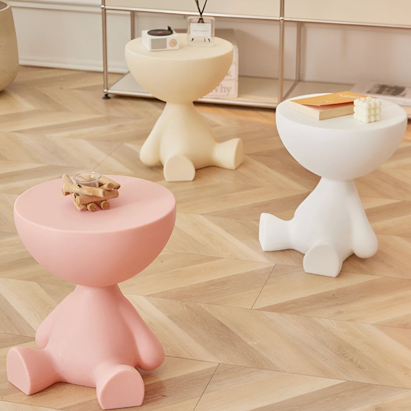 Avelena | Ylix – Luxuriöser runder Couchtisch für Wohnzimmer oder Seitenspace