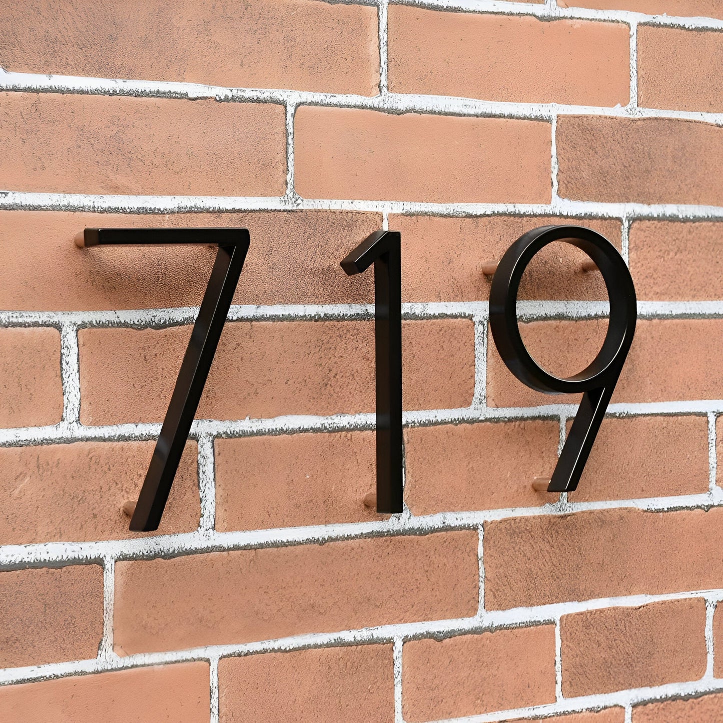 Avelena | Schwarz Ganz Hausnummer - Hausnummer Modern - Hausnummer Schild