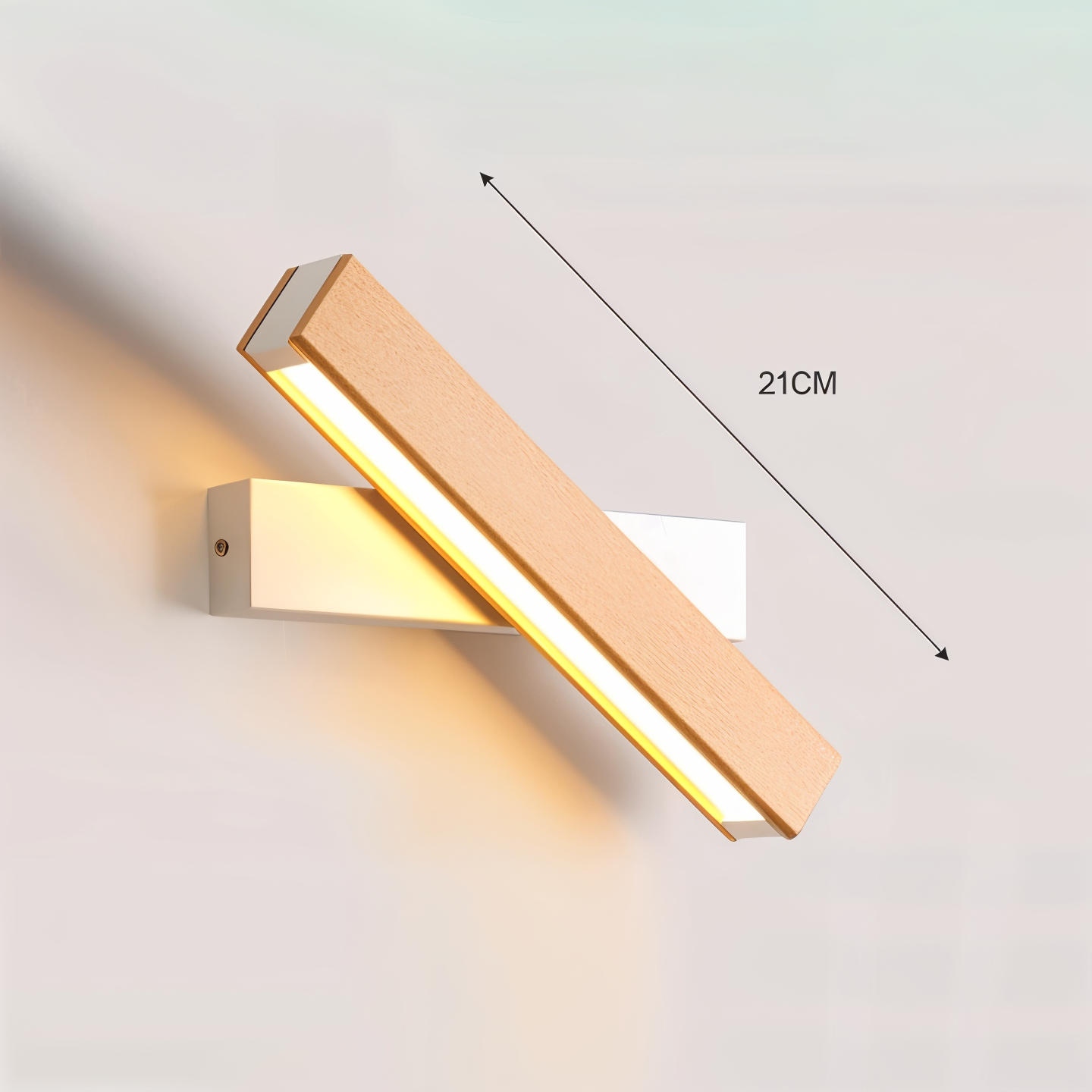 Avelena | TwistLED Wandlampe - 360° drehbare rechteckige LED-Wandlampe aus Holz
