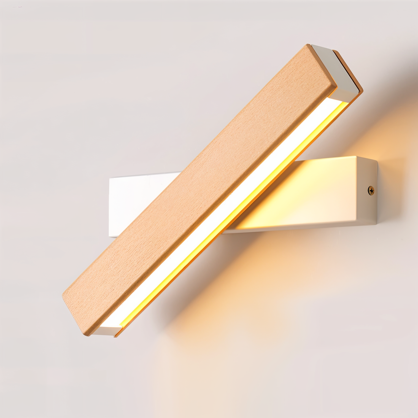 Avelena | TwistLED Wandlampe - 360° drehbare rechteckige LED-Wandlampe aus Holz