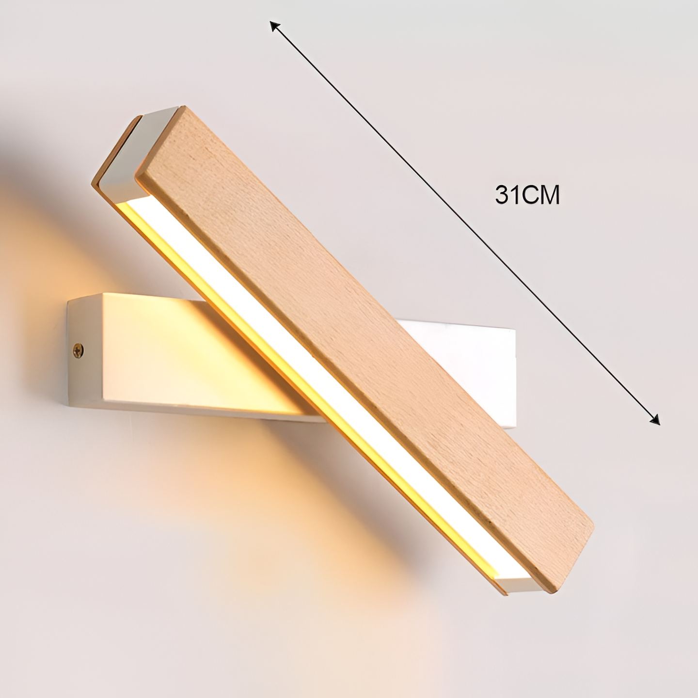 Avelena | TwistLED Wandlampe - 360° drehbare rechteckige LED-Wandlampe aus Holz