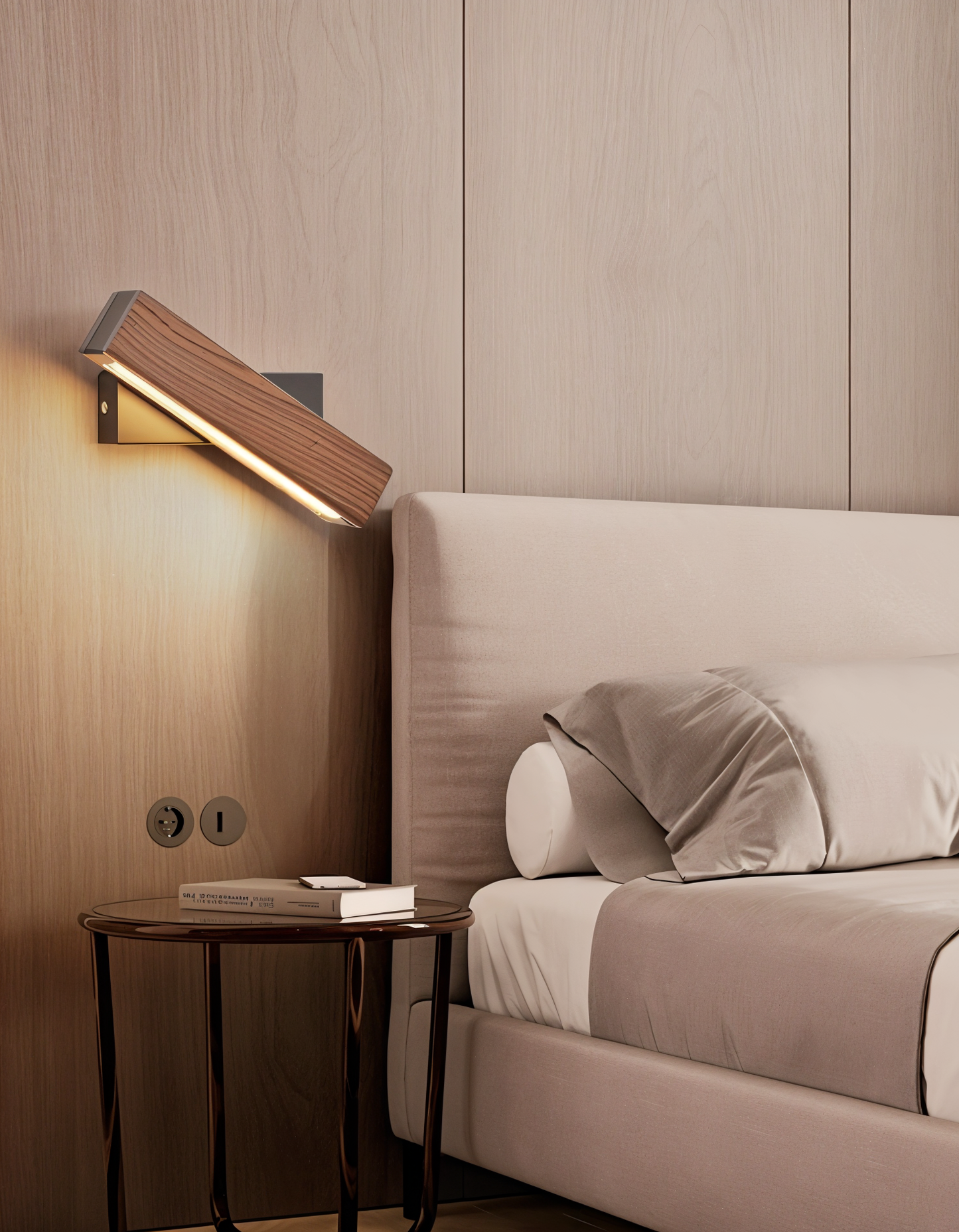 Avelena | TwistLED Wandlampe - 360° drehbare rechteckige LED-Wandlampe aus Holz