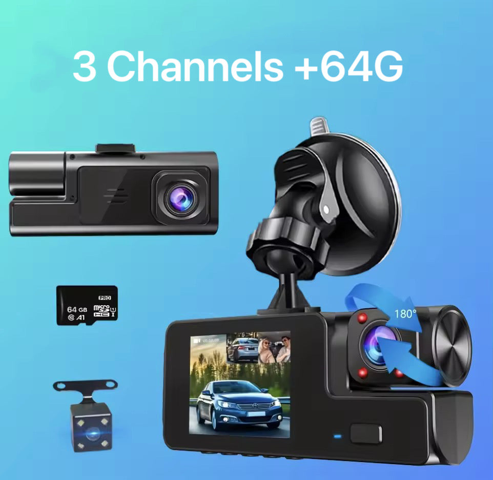 Avelena | 3-Kanal-Dashcam Vorne und Hinten Innen