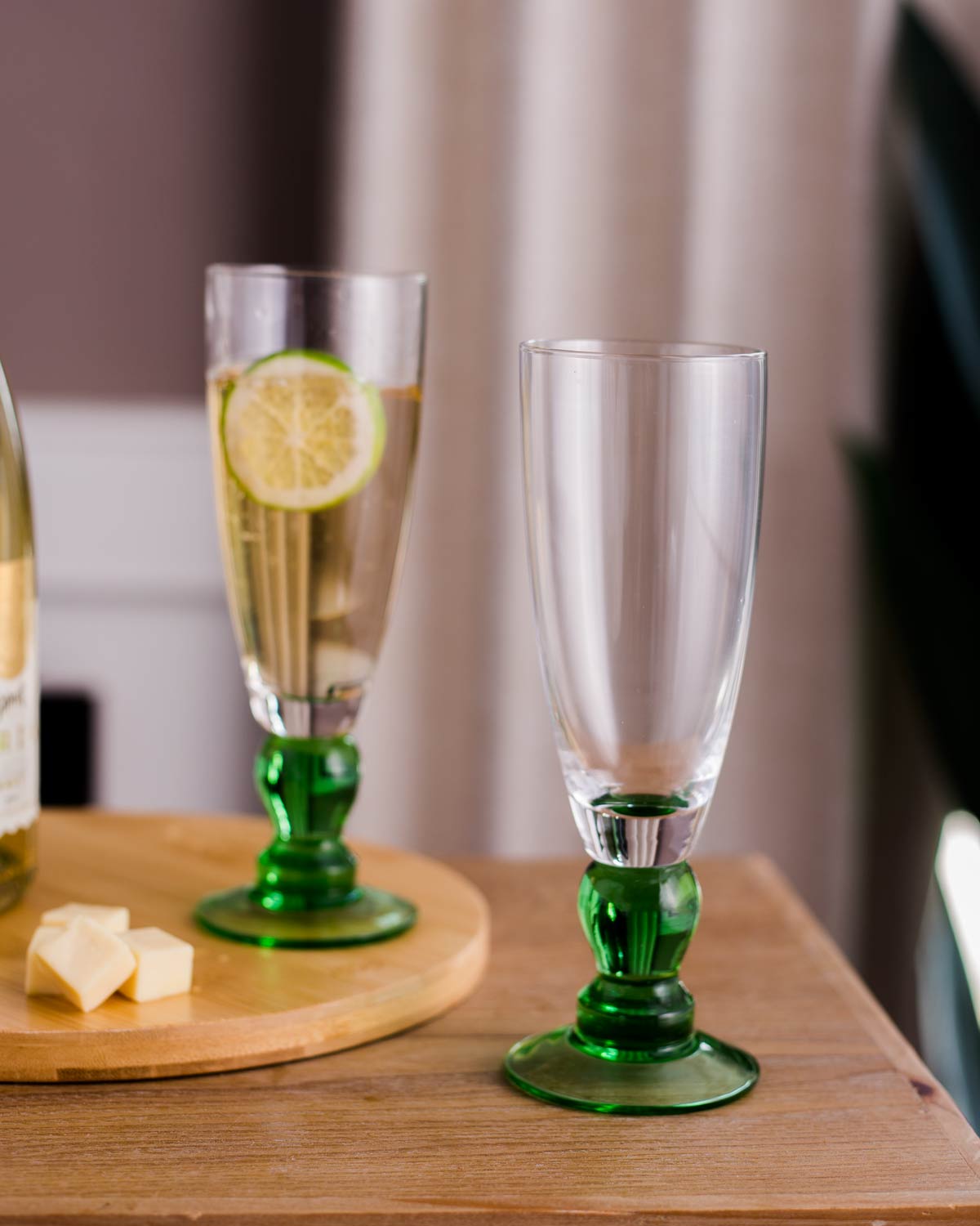 Avelena | Swirl Green Champagnerflöte - Set von 6