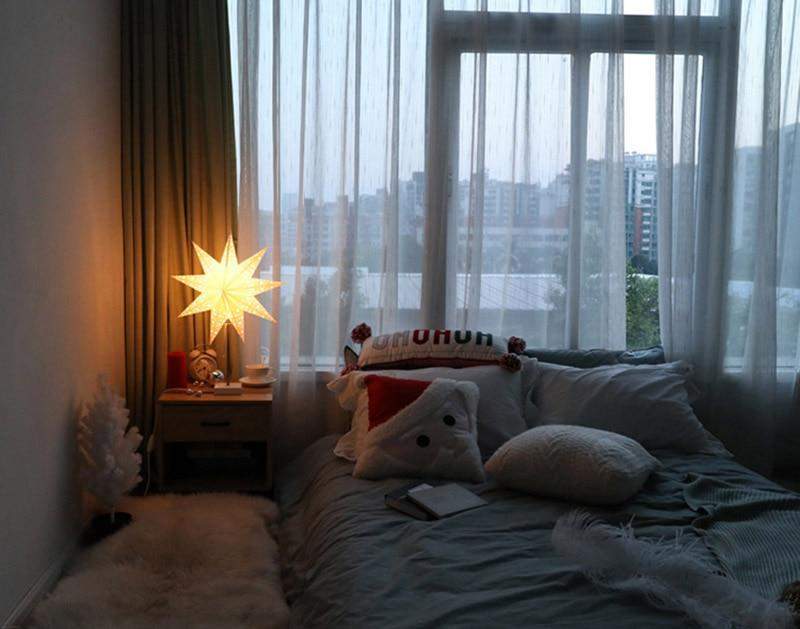Avelena | StellarGlow | Strahlende LED-Stern-Tischlampe – Holzfuß Umgebungslicht für Schlafzimmer & Wohnzimmer Dekor