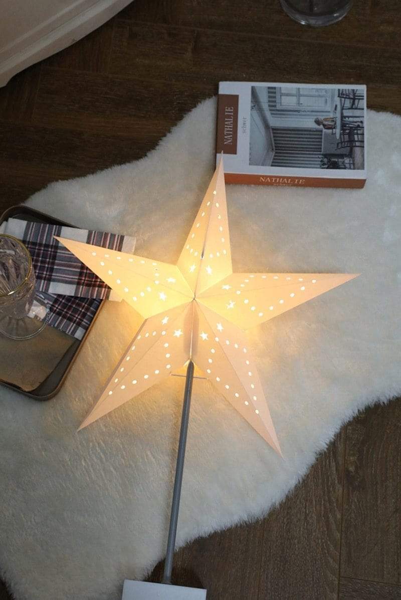 Avelena | StellarGlow | Strahlende LED-Stern-Tischlampe – Holzfuß Umgebungslicht für Schlafzimmer & Wohnzimmer Dekor
