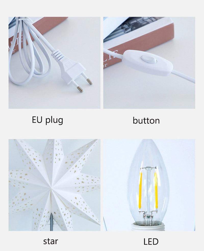 Avelena | StellarGlow | Strahlende LED-Stern-Tischlampe – Holzfuß Umgebungslicht für Schlafzimmer & Wohnzimmer Dekor