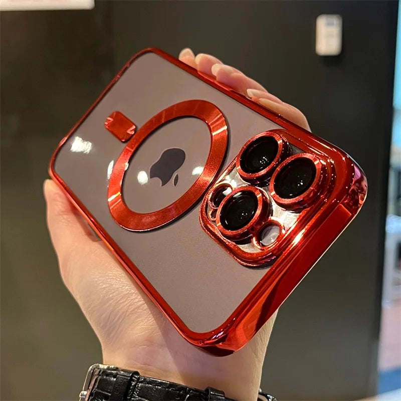Avelena | Plating Clear Soft Magnetic Case für iPhone