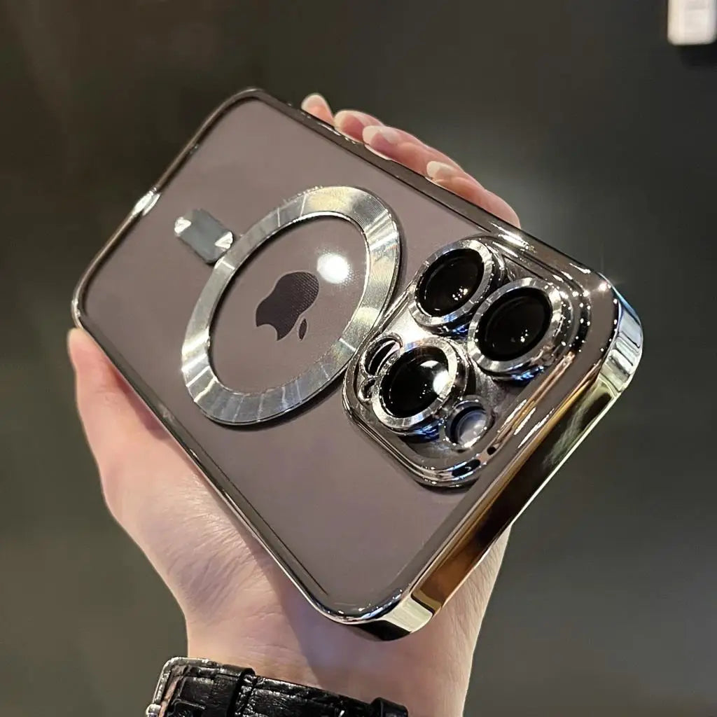 Avelena | Plating Clear Soft Magnetic Case für iPhone