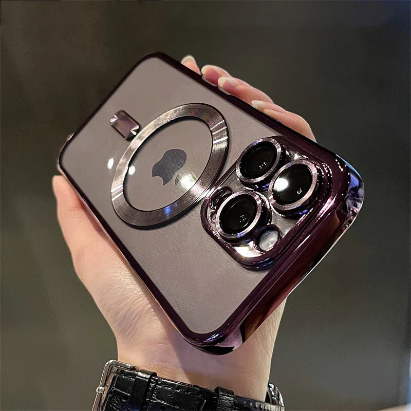 Avelena | Plating Clear Soft Magnetic Case für iPhone