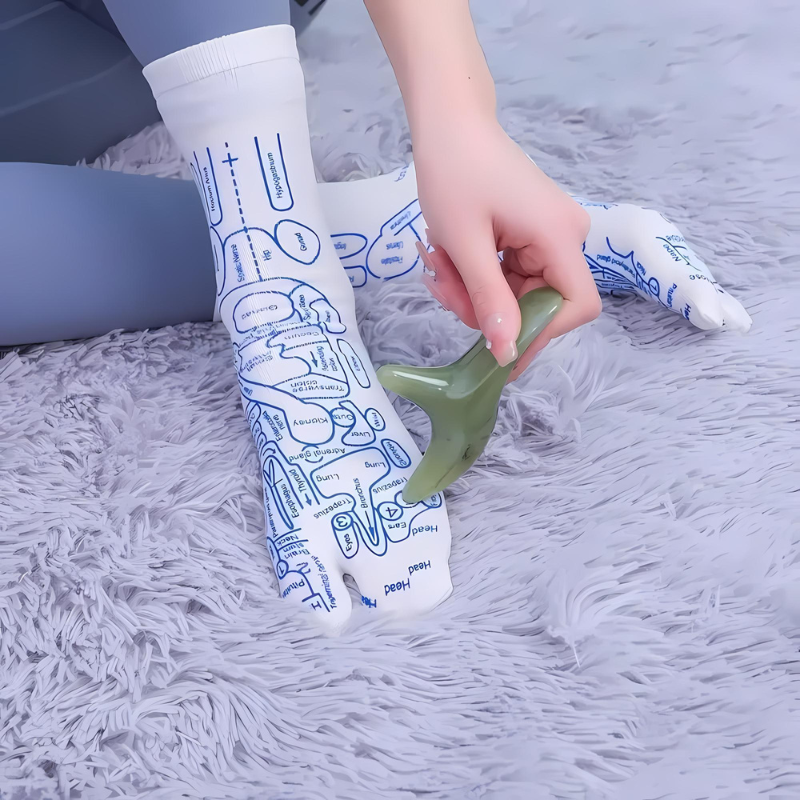 Avelena | Therapeutische Massage-Socken | Akupressur-Design für sofortige Schmerzlinderung & Entspannung zu Hause