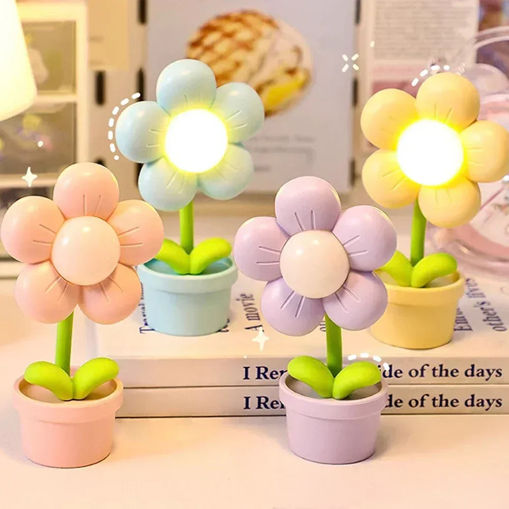 Avelena | Süße Blumen-Nachtlampe für Kinder – LED Tischlampe im Blumen-Design für das Kinderzimmer