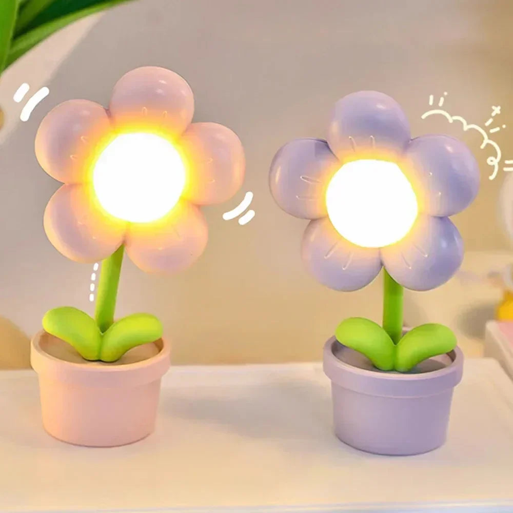 Avelena | Süße Blumen-Nachtlampe für Kinder – LED Tischlampe im Blumen-Design für das Kinderzimmer