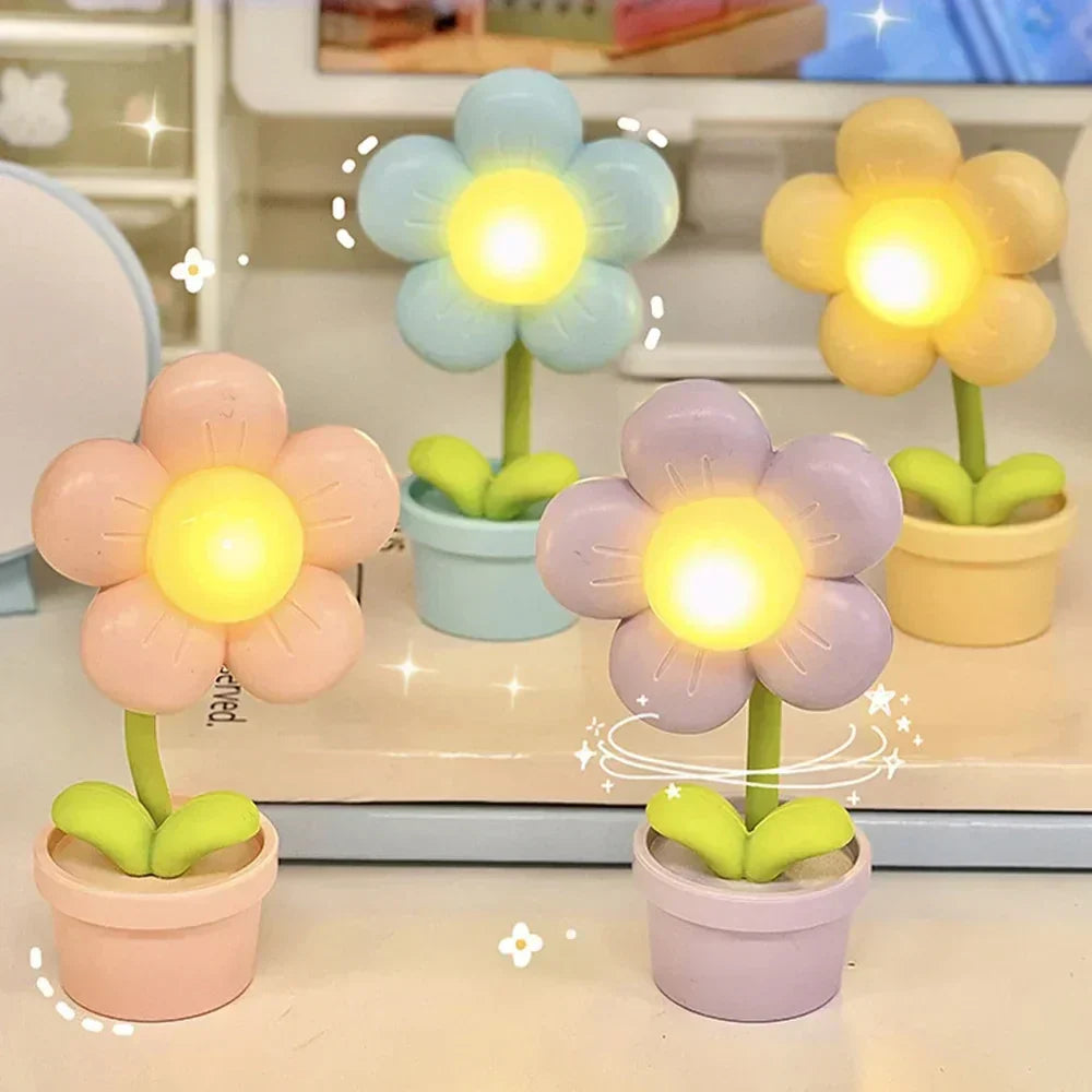 Avelena | Süße Blumen-Nachtlampe für Kinder – LED Tischlampe im Blumen-Design für das Kinderzimmer