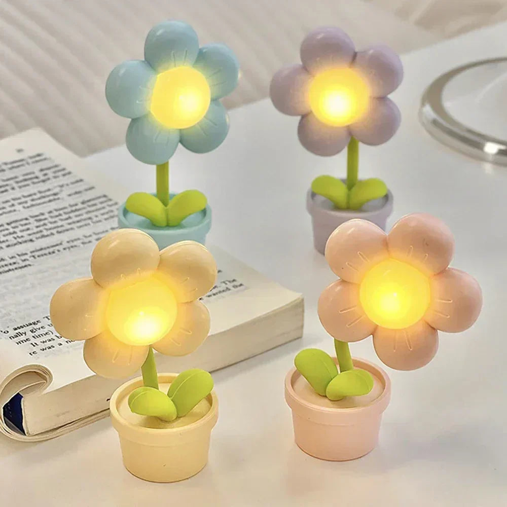 Avelena | Süße Blumen-Nachtlampe für Kinder – LED Tischlampe im Blumen-Design für das Kinderzimmer