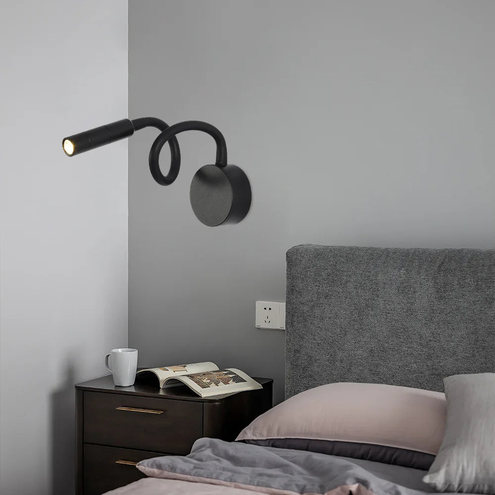 Avelena | SleekGlow – Minimalistische LED-Lese-Wandlampe mit verstellbarem Arm