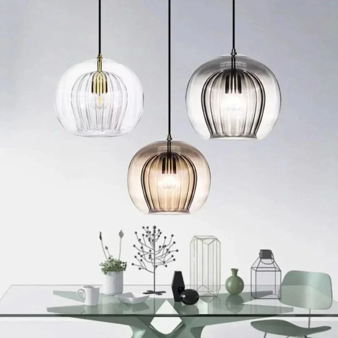 Avelena | TimberGlow - Moderne Glas Pendelleuchte
