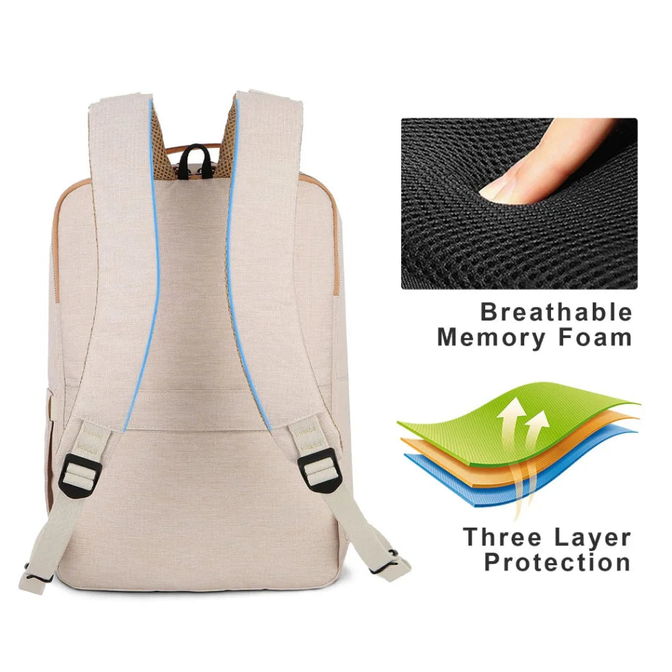 Avelena | TechPort Laptop-Rucksack mit USB-Ladeanschluss – Wasserabweisendes Design für 15,6-Zoll-Laptops