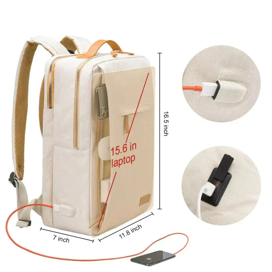Avelena | TechPort Laptop-Rucksack mit USB-Ladeanschluss – Wasserabweisendes Design für 15,6-Zoll-Laptops