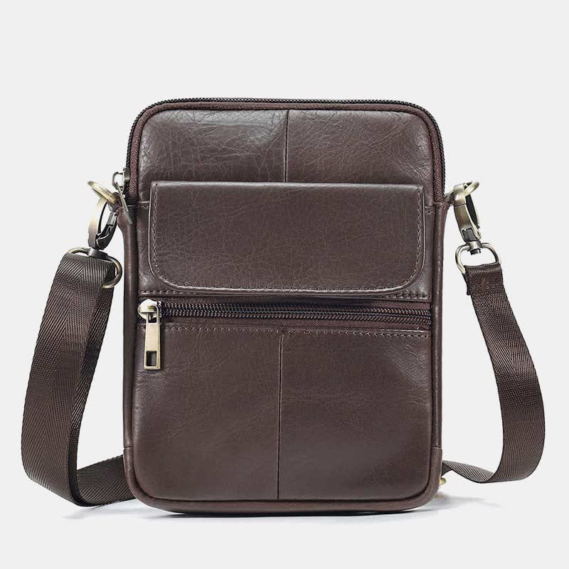 Avelena | Herren Kleine Echtleder Schultertasche – Kompakte Umhängetasche mit verstellbarem Riemen