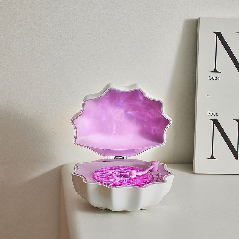 Avelena | Shell Lampe Wellen Retro Bluetooth Plattenspieler LED Nachtlicht - Perfektes Geschenk für Kinder und Mädchen