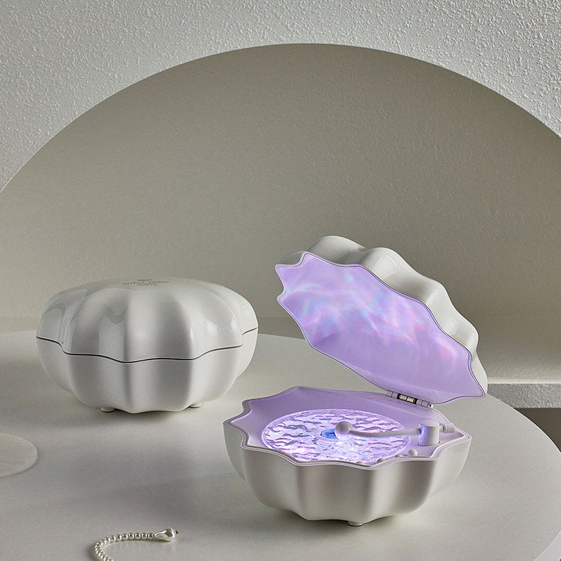 Avelena | Shell Lampe Wellen Retro Bluetooth Plattenspieler LED Nachtlicht - Perfektes Geschenk für Kinder und Mädchen