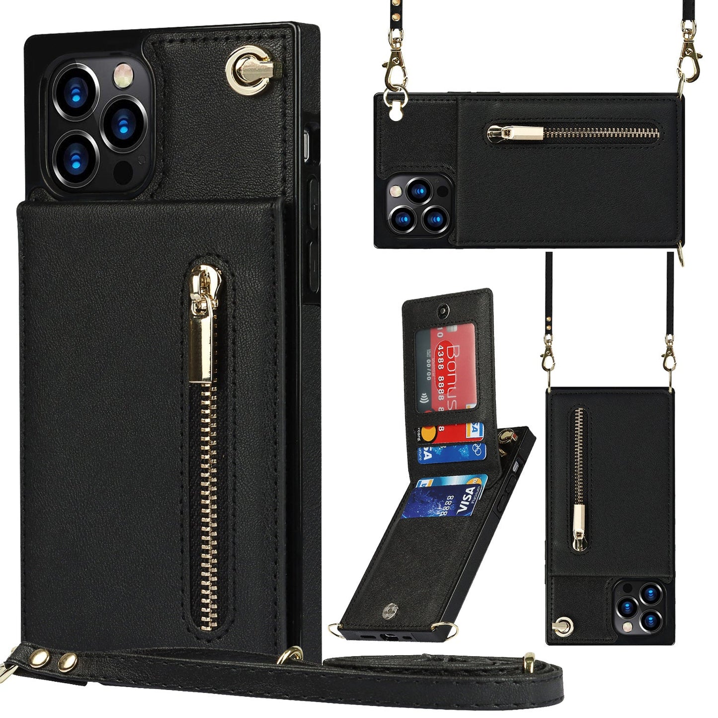 Avelena | 3in1 Handyhülle mit Karten und Münzfach Umhänge Tasche