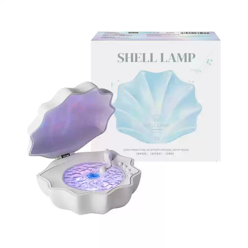 Avelena | Shell Lampe Wellen Retro Bluetooth Plattenspieler LED Nachtlicht - Perfektes Geschenk für Kinder und Mädchen