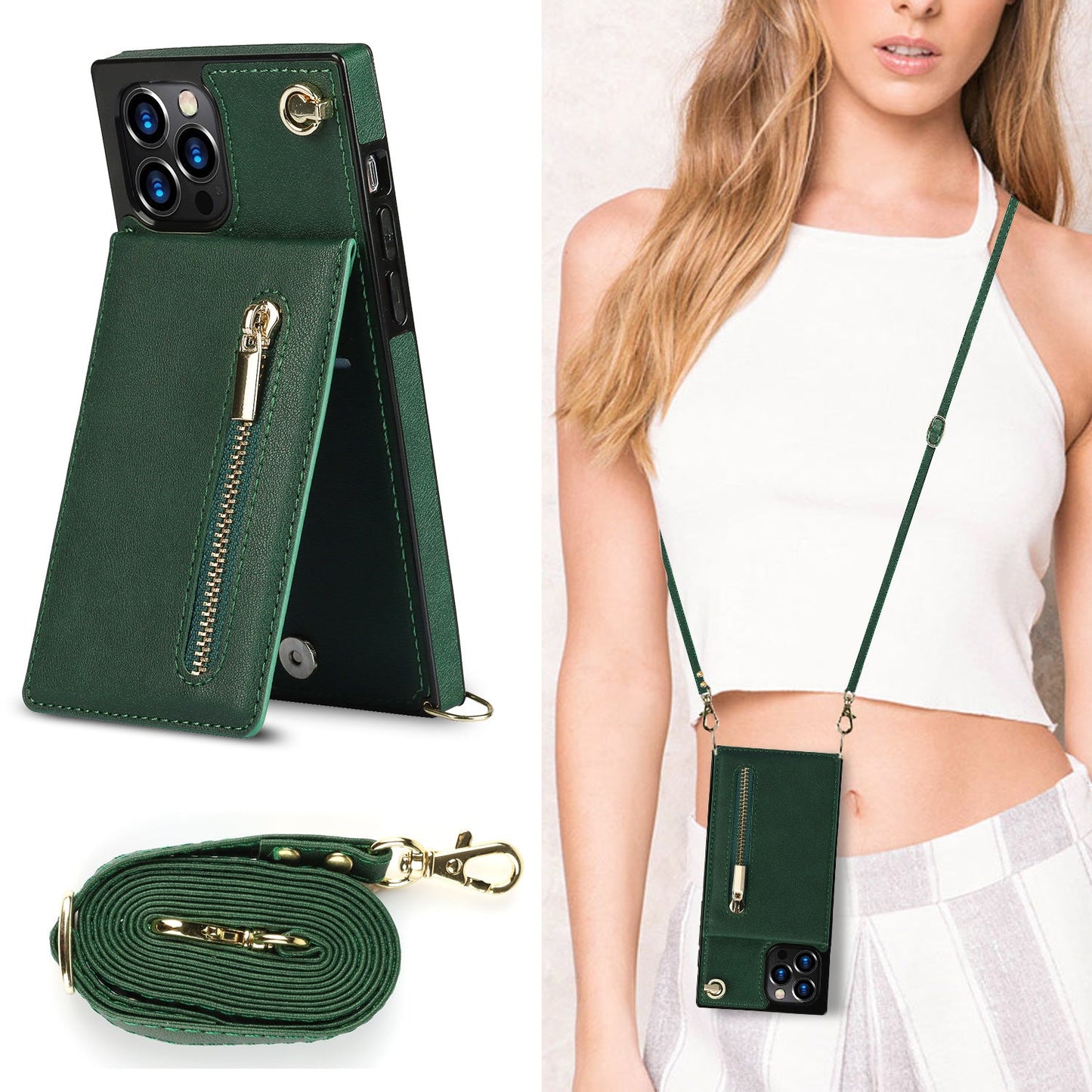 Avelena | 3in1 Handyhülle mit Karten und Münzfach Umhänge Tasche