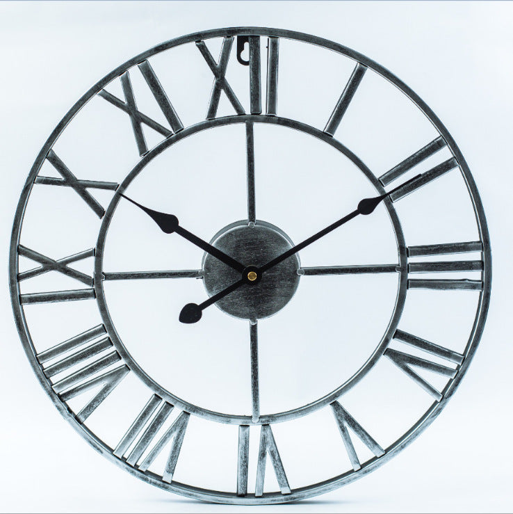 Avelena | Roman Letters Große Stille Wand-Uhr 16 Zoll Eisen