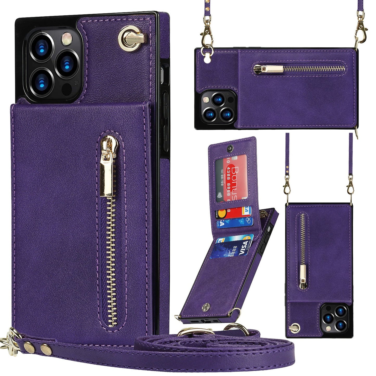 Avelena | 3in1 Handyhülle mit Karten und Münzfach Umhänge Tasche