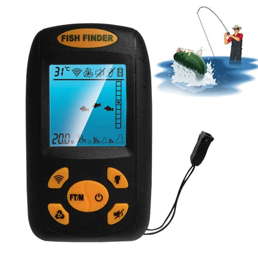 Avelena | Tragbarer Ultrasonic Fischfinder, Wassertiefe & Temperatur Fischfinder mit kabelgebundenem Sonarsensor und LCD-Display