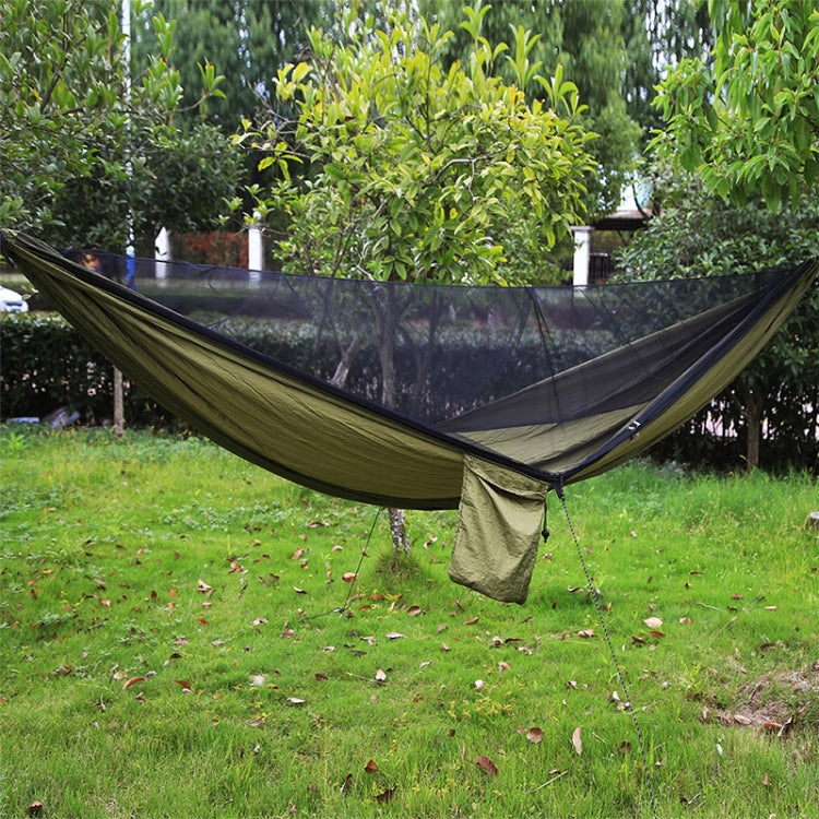 Avelena | Tragbare Outdoor-Hängematte mit Moskitonetzen (Armeegrün)