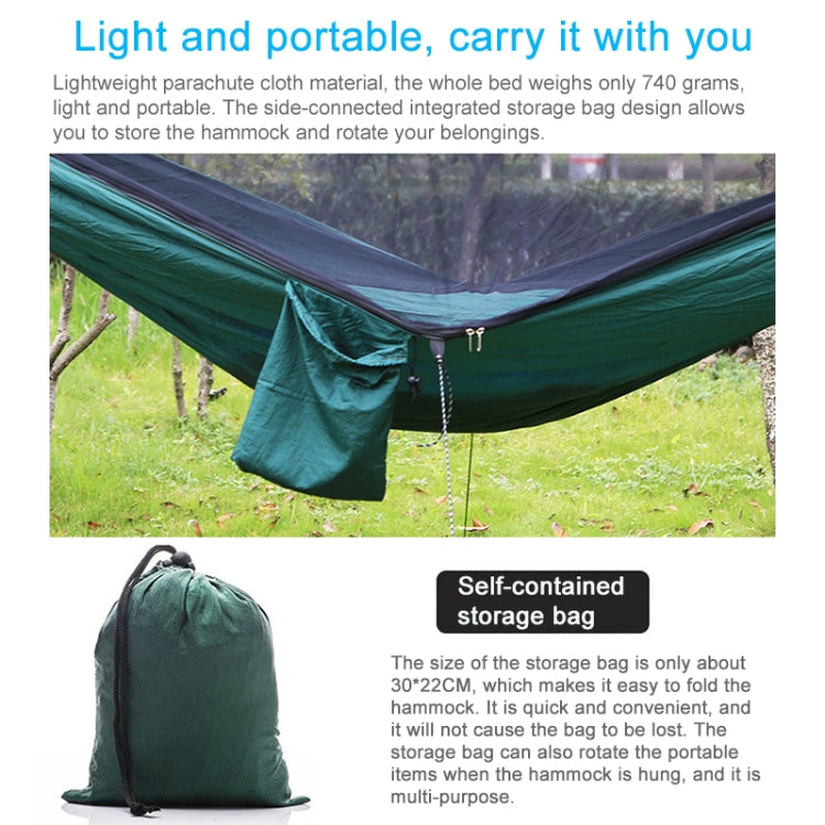 Avelena | Tragbare Outdoor-Hängematte mit Moskitonetzen (Armeegrün)