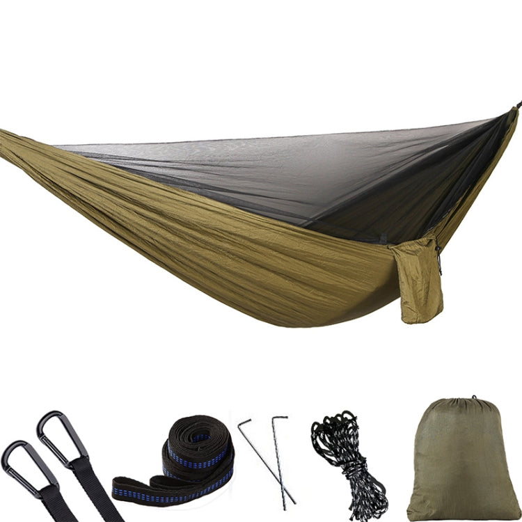 Avelena | Tragbare Outdoor-Hängematte mit Moskitonetzen (Armeegrün)