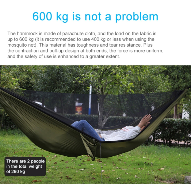 Avelena | Tragbare Outdoor-Hängematte mit Moskitonetzen (Armeegrün)