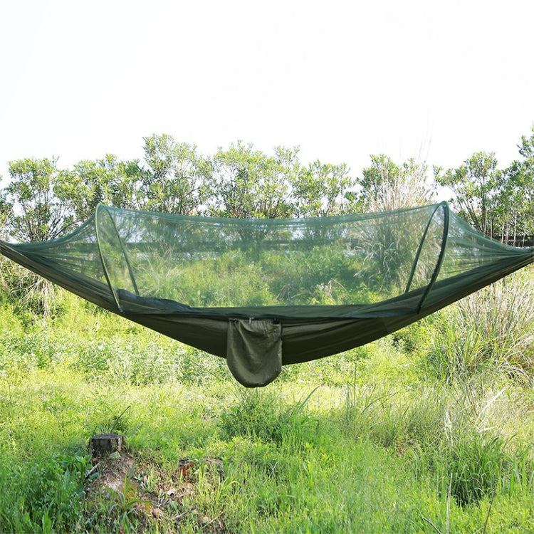 Avelena | Tragbare Outdoor Camping Vollautomatische Nylon Fallschirmhängematte mit Moskitonetzen, Größe : 250 x 120cm (Olivegrün)