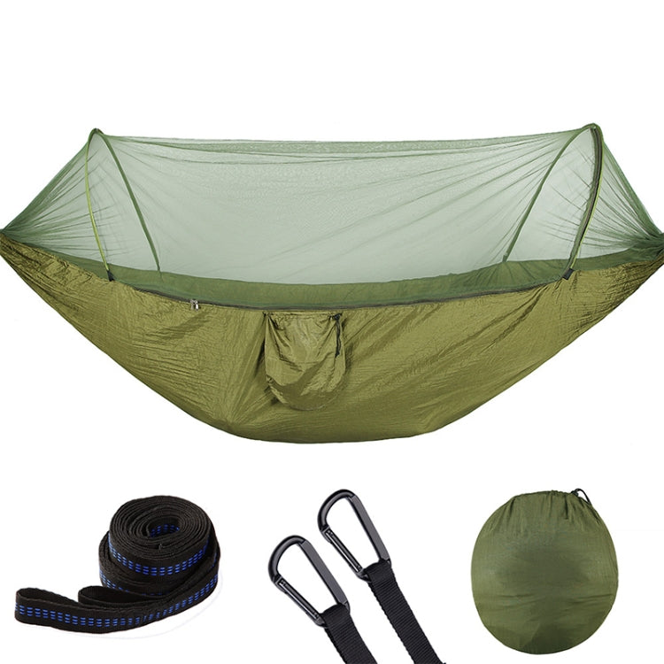 Avelena | Tragbare Outdoor Camping Vollautomatische Nylon Fallschirmhängematte mit Moskitonetzen, Größe : 250 x 120cm (Olivegrün)