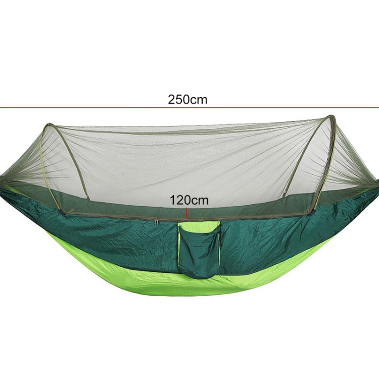 Avelena | Tragbare Outdoor Camping Vollautomatische Nylon Fallschirmhängematte mit Moskitonetzen, Größe : 250 x 120cm (Olivegrün)