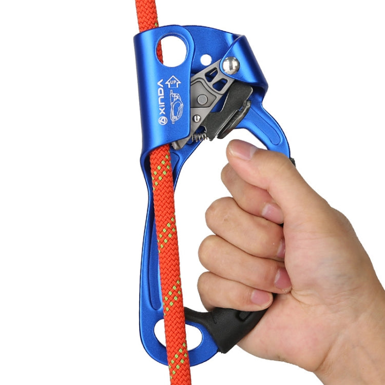 Avelena | XINDA TP-8606 Outdoor Felsklettern Luftarbeit Anti-Fall Handheld Seilgreifer für 8-12mm Durchmesser Seil Rechts(Rot)
