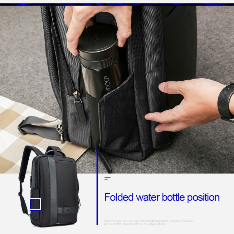 Avelena | Bopai 751-006561 Große Kapazität Business Casual Atmungsaktive Laptop-Rucksack mit externem USB-Anschluss, Größe: 29 x 16 x 44 cm (Schwarz)