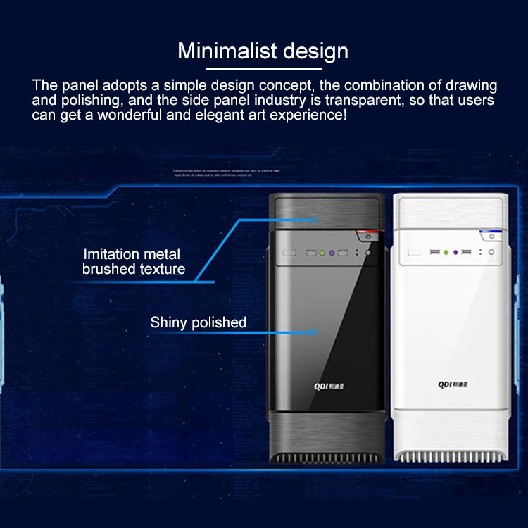 Avelena | Xintianyi USB 2.0 Hauptgehäuse 398x195x461mm M-ATX / ATX / Mini-ITX PC Desktop-Gehäuse (Weiß)
